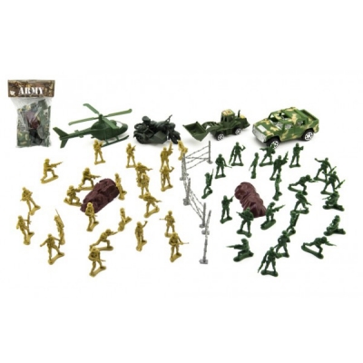 Sada vojakov TEDDIES ARMY CZ design s príslušenstvom 18x26cm